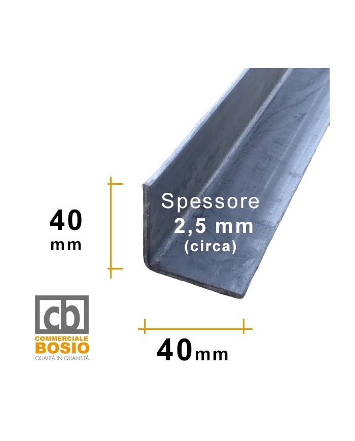 Angolare in Ferro Stampato  40x40 mm | GREZZO