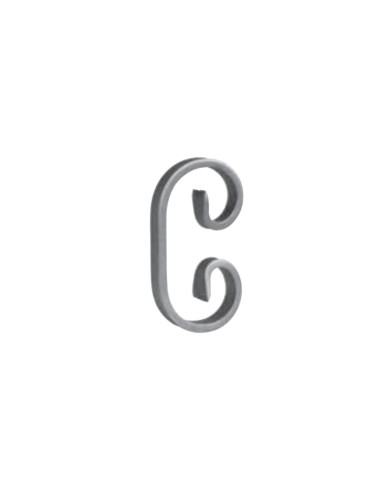 Ricci Ferro Battuto, Piatto 12x6 mm, 117x60 mm, Tranciato
