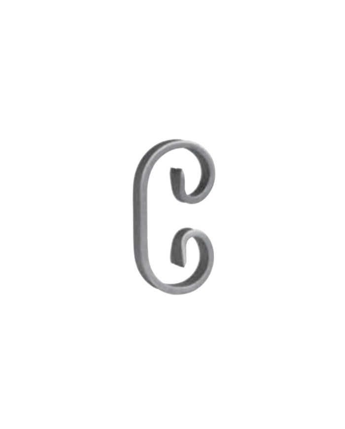 Ricci Ferro Battuto, Piatto 12x6 mm, 117x60 mm, Tranciato