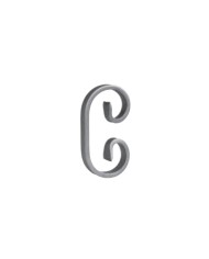 Ricci Ferro Battuto, Piatto 12x6 mm, 117x60 mm, Tranciato