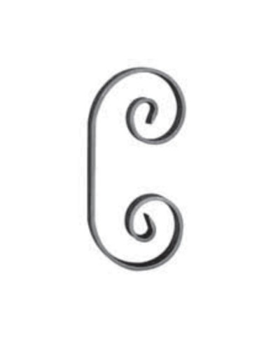 Ricci Ferro Battuto C, Piatto 12x6 mm, 180x85 mm, Tranciato