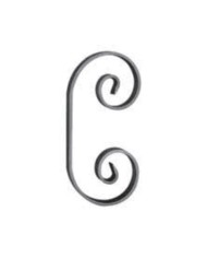 Ricci Ferro Battuto C, Piatto 12x6 mm, 180x85 mm, Tranciato