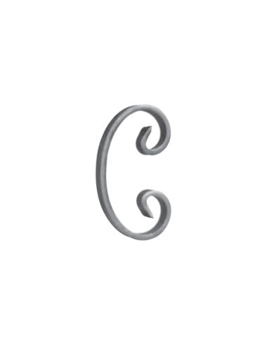 Ricci Ferro Battuto C, Piatto 12x6 mm, 135x75 mm, Tranciato