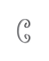 Ricci Ferro Battuto C, Piatto 12x6 mm, 135x75 mm, Tranciato
