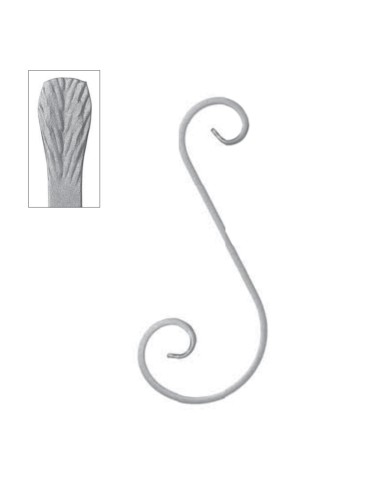 Ricci Ferro Battuto S, Piatto 12x6 mm, 270x110 mm, Spina di pesce