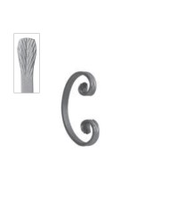 Ricci Ferro Battuto C, Piatto 12x6 mm, 100x60 mm, Spina di pesce
