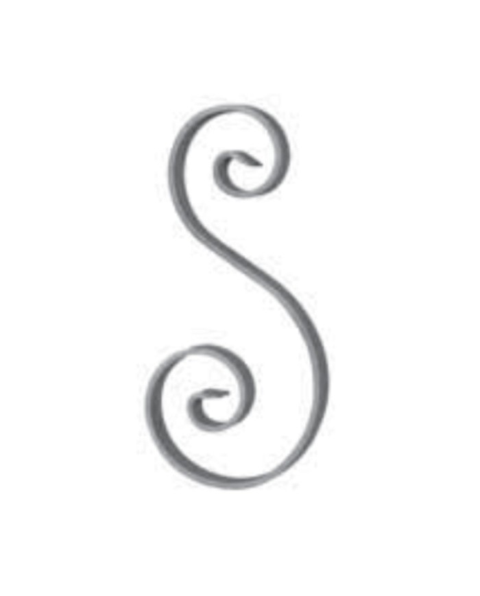 Ricci Ferro Battuto S, Piatto 12x6 mm, 290x120 mm, Tranciato