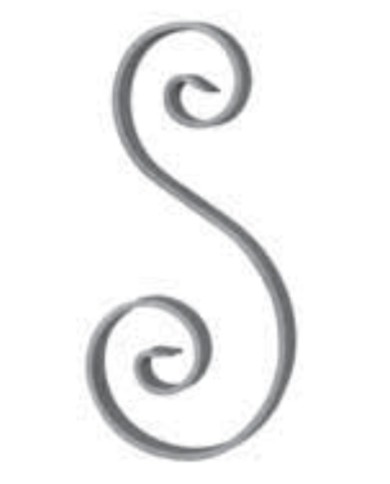 Ricci Ferro Battuto S, Piatto 12x6 mm, 360x125 mm, Tranciato