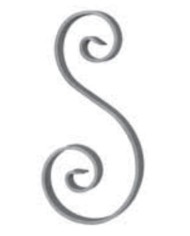 Ricci Ferro Battuto S, Piatto 12x6 mm, 360x125 mm, Tranciato