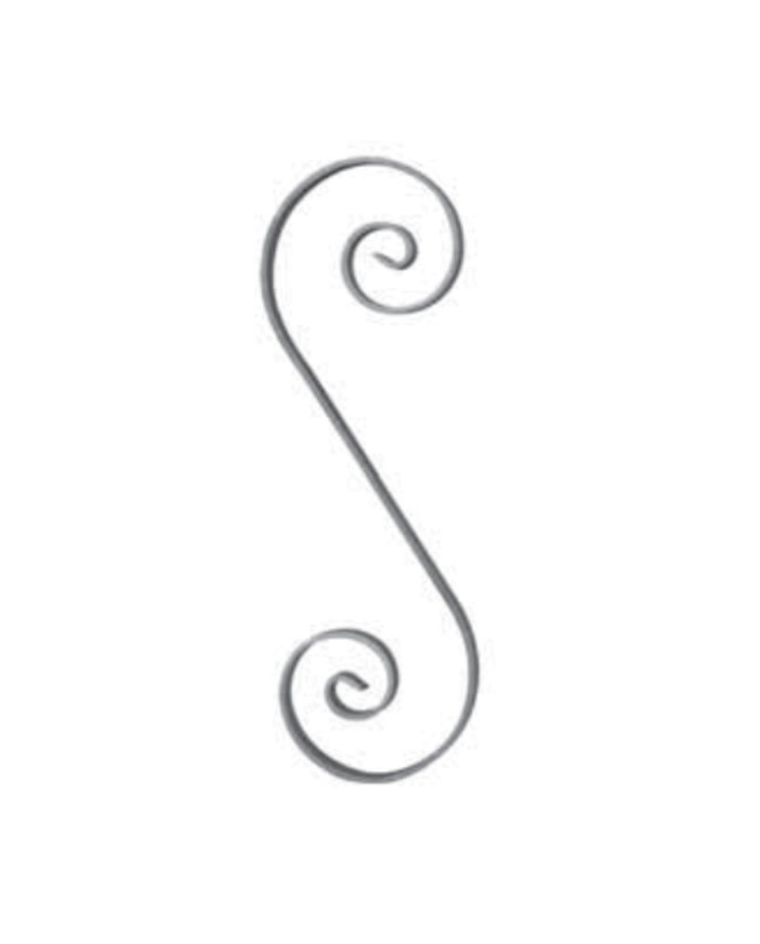Ricci Ferro Battuto S, Piatto 12x6 mm, 360x125 mm, Tranciato