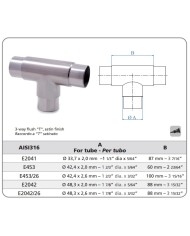 T in Acciaio INOX | AISI 316 Satinato