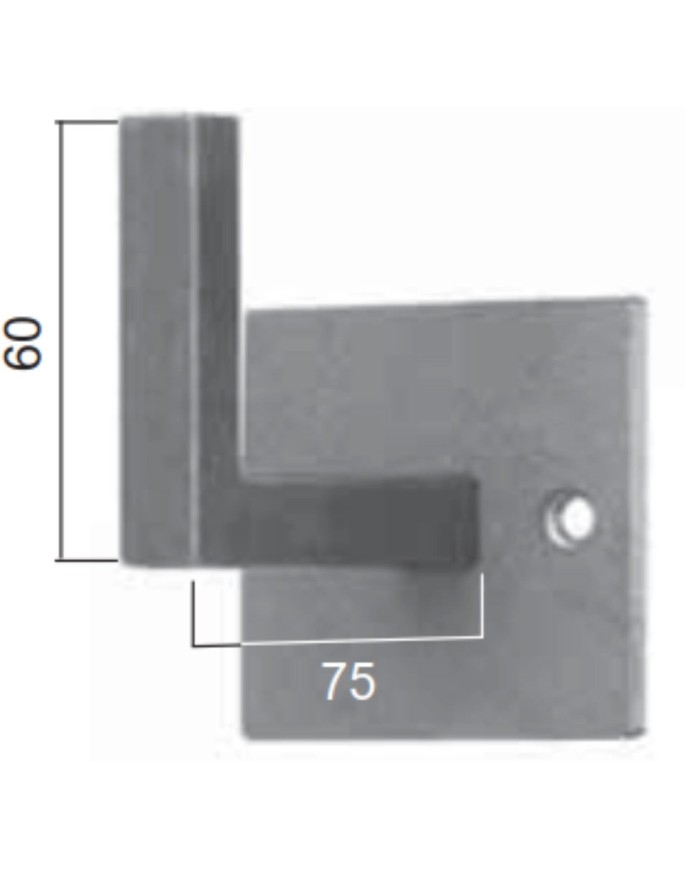 Reggi corrimano in ferro quadro 12mm base 60x60mm