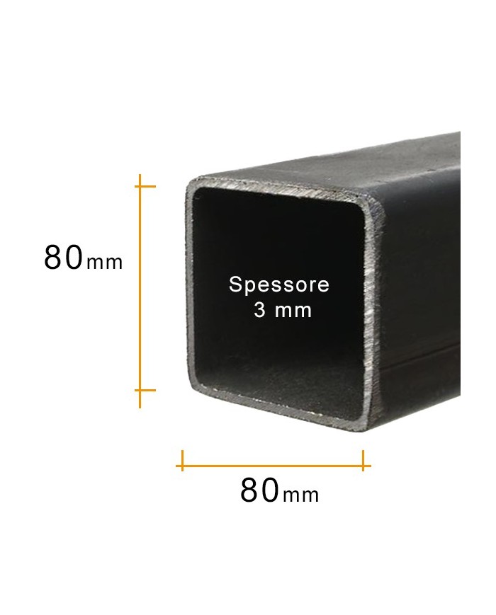 Tubolare FERRO 80x80x3 mm [ 2 - 3 MT ]