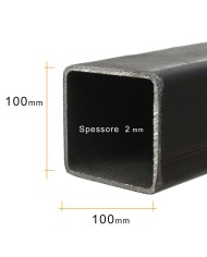 Tubolare FERRO 100x100x2 mm [ 2 - 3 mt ]