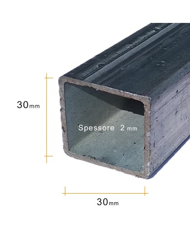 Tubolare FERRO ZINCATO 30x30x2 mm [  2 - 3 MT ]