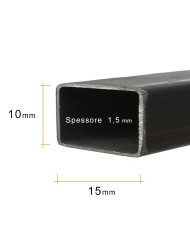 Tubolare FERRO 15x10x1,5 mm [ 2 - 3 mt ]