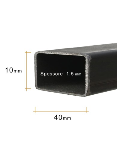 Tubolare FERRO 40x10x1,5 mm [ 2 - 3 mt ]
