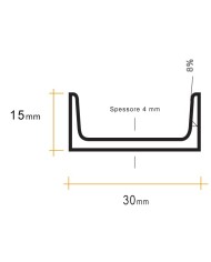 Profilo U Ferro 30x15 mm spessore 4mm | serie speciale [ 2 - 3 mt ]