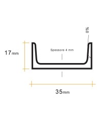 Profilo U Ferro 35x17 mm spessore 4 mm | serie speciale [ 2 - 3 mt ]