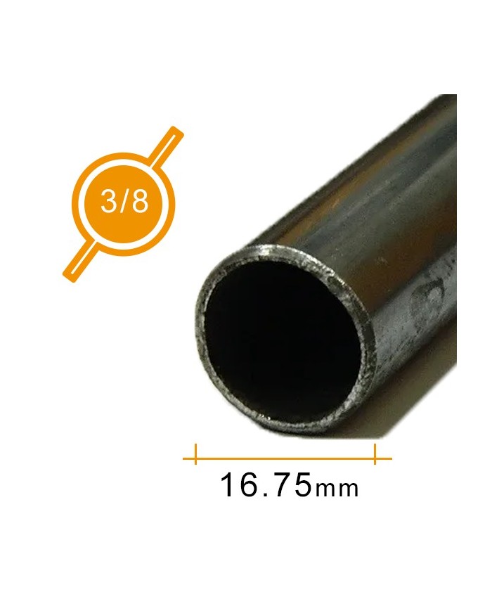 Tubo in Ferro Ø 16,75 mm - 3/8 di pollice | Carpenteria Grezzo [ 2 - 3 mm ]