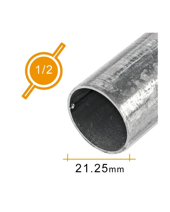 Tubo in Ferro Ø 21,25 mm - 1/2 pollice | Carpenteria Zincato [ 2 - 3 mt ]