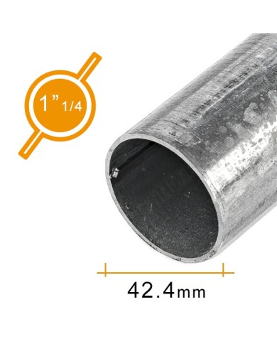 Tubo in Ferro Ø 42,4 mm - 1" 1/4 pollici | Carpenteria Zincato [ 2 - 3 mt ]