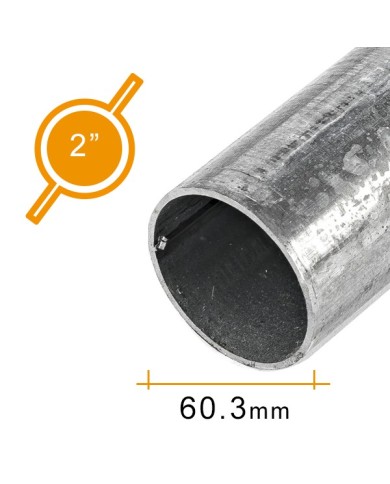 Tubo in Ferro Ø 60,3 mm - 2 pollici | Carpenteria Zincato [ 2 - 3 mt ]