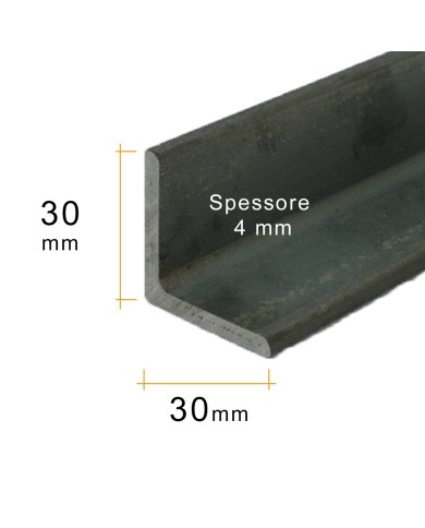 Angolare in ferro 30x30 mm spessore 4 mm | GREZZO [ 2 - 3 mt ]