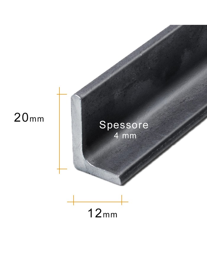 Ferro a ELLE 20x12 mm spessore 4mm | GREZZO [ 2 - 3 mt ]