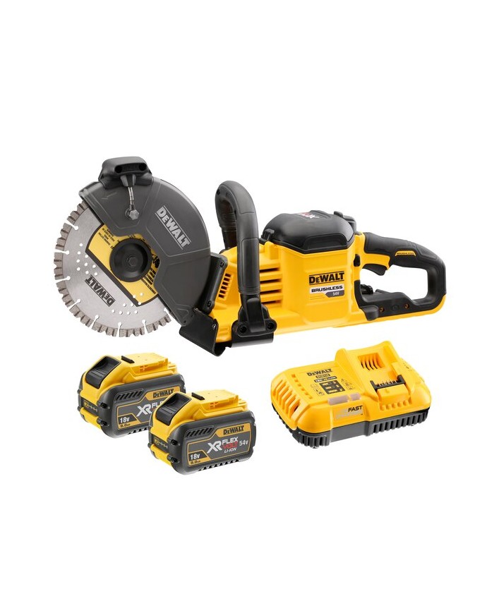 DeWALT DCS691X2-QW Troncatore Dischi Diamantati, 54V FlexVolt, 2 BATTERIE 9AH, Lama Inclusa