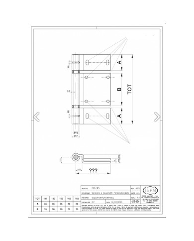 Cerniera Interna IBFM 745 per Profili Palladio, U-keg, IC-Tubi
