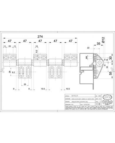 Cerniera da Applicare Regolabile IBFM 743/5 | 5 Ali, 350kg
