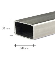 Tubolare Inox Satinato RETTANGOLO 50x30 x2 mm, 6MT | AISI 304 Imbustato Singolarmente