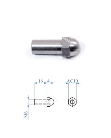 Dado cieco prolungato in Acciaio INOX M.6 mm DESTRO | AISI 316 Dado cieco prolungato in Acciaio INOX M.6 mm DESTRO | AISI 316