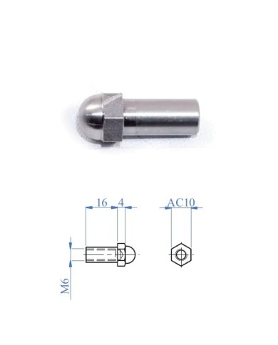 Dado cieco prolungato in Acciaio INOX M.6 mm SINISTRO | AISI 316 Dado cieco prolungato in Acciaio INOX M.6 mm SINISTRO | AISI 316