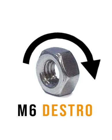 Dado Acciaio INOX M6 DESTRO | AISI 316 Dado Acciaio INOX M6 DESTRO | AISI 316