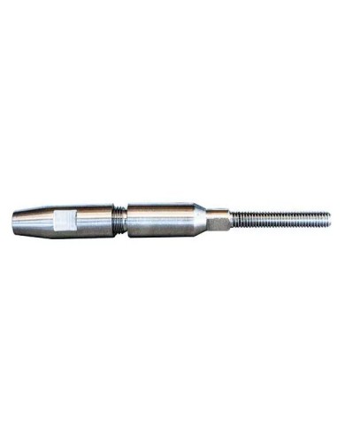 Terminale a pressione per Cavo Acciaio Inox Ø 5-6 Filettato Maschio M6 DESTRO CRIMPLESS | AISI316 Terminale a pressione per Cavo Acciaio Inox Ø 5-6 Filettato Maschio M6 DESTRO CRIMPLESS | AISI316