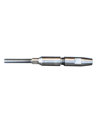 Terminale a pressione per Cavo Acciaio Inox Ø 5-6 Filettato Maschio M6 SINISTRO CRIMPLESS | AISI316 Terminale a pressione per Cavo Acciaio Inox Ø 5-6 Filettato Maschio M6 SINISTRO CRIMPLESS | AISI316