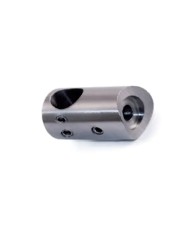 Supporto per tondino Ø 12 mm Acciaio INOX, Passante, per TUBO Ø 42,4 CON 2 BRUGOLE | AISI 303 Satinato Supporto per tondino Ø 12 mm Acciaio INOX, Passante, per TUBO Ø 42,4 CON 2 BRUGOLE | AISI 303 Satinato