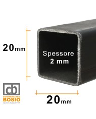 Tubolare FERRO 20x20x2 mm | Barre da 2 e 3 MT Tubolare FERRO 20x20x2 mm | Barre da 2 e 3 MT