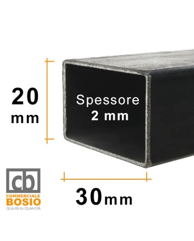 Tubolare FERRO 30x20x2 mm | Barre da 2 e 3 MT Tubolare FERRO 30x20x2 mm | Barre da 2 e 3 MT