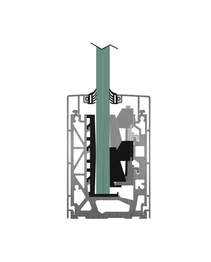 Parapetto in Vetro | Profilo Alluminio P2 TOP - 3MT - Fissaggio a Pavimento per Vetro 15 - 21.52 mm [ Vetro Escluso ]