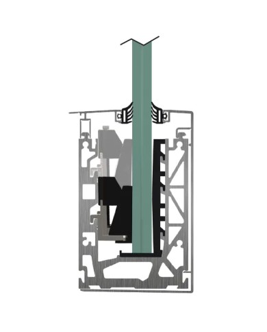 Parapetto in Vetro | Profilo Alluminio P2 SIDE - 3MT - Fissaggio Laterale per Vetro 15 - 21.52 mm [ Vetro Escluso ]