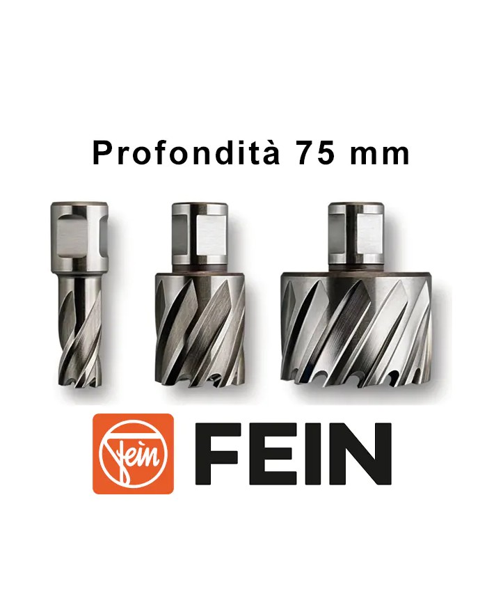 Frese a Corona FEIN per Trapano Magnetico Attacco WELDON Ø 20 - 30 mm Profondità 75 mm | FEIN HSS Frese a Corona FEIN per Trapano Magnetico Attacco WELDON Ø 20 - 30 mm Profondità 75 mm | FEIN HSS