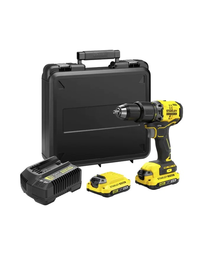 STANLEY FATMAX SFMCD715D2K-QW | Trapano Avvitatore con Percussione BRUSHLESS 18V, 2X 2Ah, 60Nm coppia, Caricabatterie, Valigetta STANLEY FATMAX SFMCD715D2K-QW | Trapano Avvitatore con Percussione BRUSHLESS 18V, 2X 2Ah, 60Nm coppia, Caricabatterie, Valigetta