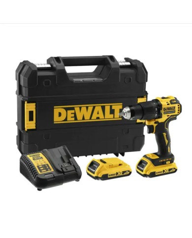 DeWALT DCD709D2T-QW | Trapano Avvitatore con Persussione Compatto XR 18V, 2 x 2.0Ah, 65 Nm, Caricabatterie, Valigetta TSTAK DeWALT DCD709D2T-QW | Trapano Avvitatore con Persussione Compatto XR 18V, 2 x 2.0Ah, 65 Nm, Caricabatterie, Valigetta TSTAK