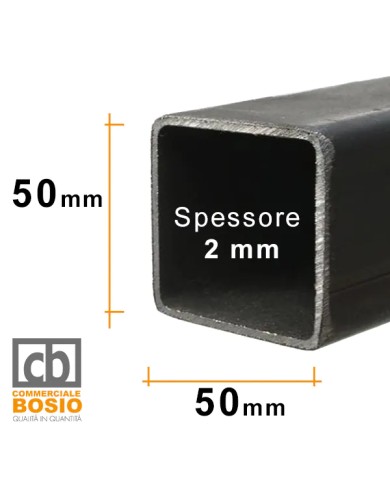 Tubolare FERRO 50x50x2 mm | Barre da 2 e 3 MT Tubolare FERRO 50x50x2 mm | Barre da 2 e 3 MT