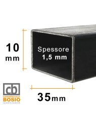 Tubolare FERRO 35x10x1,5 mm | Barre da 2 e 3 MT Tubolare FERRO 35x10x1,5 mm | Barre da 2 e 3 MT