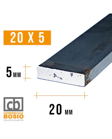 Ferro PIATTO 20x 5 mm | Barre da 2 e 3 MT Ferro PIATTO 20x 5 mm | Barre da 2 e 3 MT