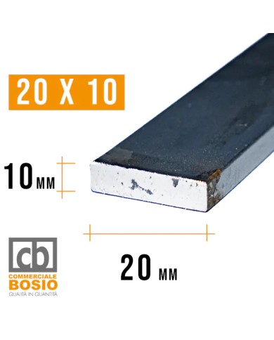 Ferro PIATTO 20x10 mm | Barre da 2 e 3 MT Ferro PIATTO 20x10 mm | Barre da 2 e 3 MT